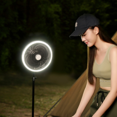 Akku 10000 mAh wiederaufladbarer Tischventilator 12 Zoll Laterne LED Zeltlicht Ventilator