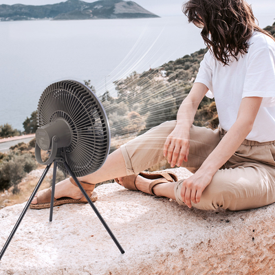 Akku 10000 mAh wiederaufladbarer Tischventilator 12 Zoll Laterne LED Zeltlicht Ventilator