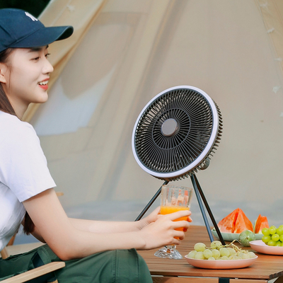 Wieder aufladbarer Boden-stehende Fans 5W 10000mAh führten helle Fan-Fernbedienung