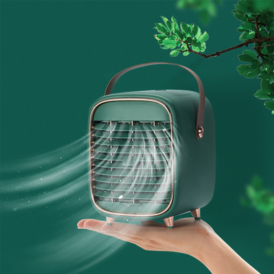 Mini wiederaufladbarer Tischventilator, 5 V, tragbare Klimaanlage, Kühler, Sprühnebel, Kühler