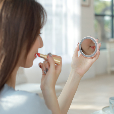 Wiederaufladbarer Handy-Ventilator mit 3-Geschwindigkeits-Level und Make-up-Spiegel
