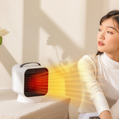 Tragbarer PTC-Heizlüfter 1000 W Schwarzer feuerfester ABS-Desktop für Zuhause